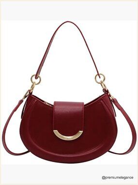 Women's Vegan Leather Crescent Crossbody Bag Top Handle Satchel Purse Tote